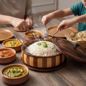 Conteneur rustique en bois pour la présentation des aliments - Product Image 1