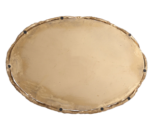 Bandeja decorativa de acabado moderno Bandeja de espejo y metal de Navidad con borde dorado para servir Hoteles Bandeja decorativa de exportador indio - Product Image 6