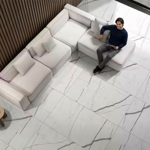 Marine White Metallic Glazed Polished Porcelain Tiles Marble Look 600x1200mm High Gloss Non-Slip Acid-Resistant Floor <b>Wall</b> Tile - Product Image 5