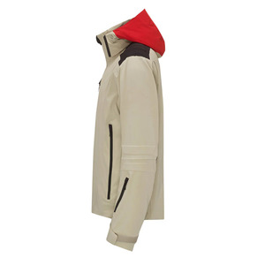 Veste de ski pour homme personnalisée, imperméable 10 000 mm, avec fermeture éclair, design bicolore, capuche, logo imprimé numérique sur le devant - Product Image 4