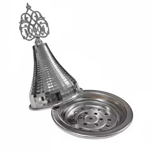 Brûleur d'encens en bois pour la décoration de la maison, brûleur de bakhoor arabe de luxe, brûleur d'encens en métal et en bois - Product Image 4