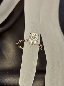 2 CT Oval lab grown Diamond Engagement <b>Ring</b> 14K Solid Gold IGI Certified Luxury <b>Wedding</b> Anniversary Birthstone <b>Ring</b> - Product Image 4