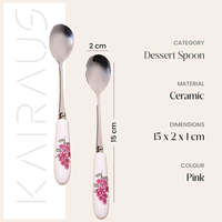 Ensemble de 6 cuillères élégantes à imprimé fleurs de lilas pour savourer les douceurs