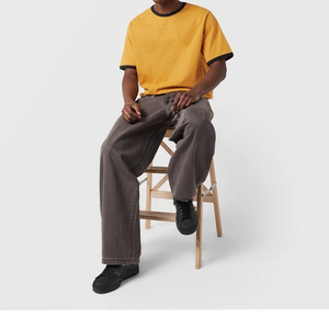 T-shirt formel imprimé vintage pour homme 2025, 100 % coton teint en fil, tissé, qualité de couture supérieure personnalisée, coupe régulière, long et uni - Product Image 6