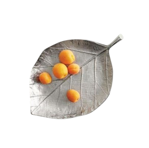Plat de service alimentaire en aluminium au design classique, finition argentée, pour table à manger, fruits secs, en-cas, plats multi-usages - Product Image 3