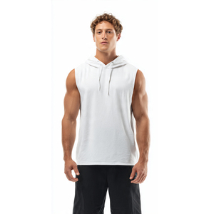 Men Summer Casual Sleeveless Hooded Gym <b>Workout</b> Fitness Sports Wear Breathable Training Running Active BASRA SPORTS <b>Hoodie</b> - Product Image 1