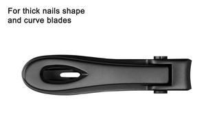 Coupe-ongles extra large pour ongles épais et durs en acier inoxydable noir robuste avec lame incurvée en U - Product Image 4