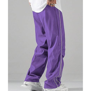 Luxury OEM/ODM Design Men's Wide Leg High Waist Loose Fit Waterproof Oversize Baggy Gym Nylon <b>Wind</b> <b>Breaker</b> Track Pants - Product Image 3