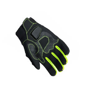 Gants de moto noirs en cuir de vachette perforé avec rembourrage en caoutchouc sur les doigts, logo OEM, prix bas, vente en gros de gants de moto - Product Image 6