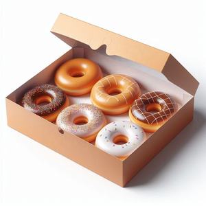 Charmant beignet vitrine boîtes emballage en papier kraft brun pour boulangerie délices et friandises - Product Image 4