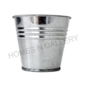 ถังเหล็กเคลือบสังกะสีแบบชนบทสำหรับตกแต่งบ้านและสวน,ถังสเตนเลสขนาดเล็กสไตล์วินเทจ - Product Image 2