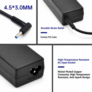 Adaptateur secteur pour <span class=keywords><strong>ordinateur</strong></span> portable 65W 19.5V 3.33A, <span class=keywords><strong>chargeur</strong></span> avec embout bleu 4.5x3.0mm, alimentation à broche centrale pour <span class=keywords><strong>ordinateur</strong></span> portable <span class=keywords><strong>HP</strong></span> ProBook <span class=keywords><strong>EliteBook</strong></span> - Product Image 2