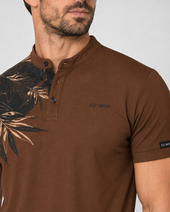 Camiseta de Manga Corta para Hombre F2 WIN, Color Marrón, con Bolsillo, Tejido de Poliéster/Algodón, Diseño Casual, Secado Rápido, Precio al por Mayor, Personalizable OEM - Product Image 5