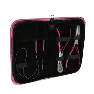 German Stainless Steel Hair <b>Pliers</b> 4 Pcs <b>Set</b> Tip <b>Plier</b> Hair Extension Tools <b>Plier</b> <b>Set</b> Clamp For Hair Extensions Kit With Pouch - Product Image 1