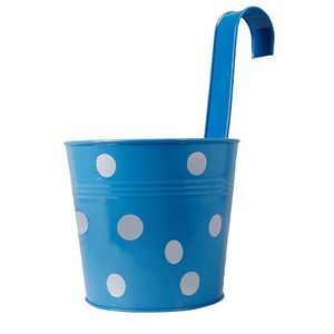 Pots de fleurs suspendus à pois colorés pour jardinières, pot de style dessin animé moderne avec plantes et fleurs vertes - Product Image 2
