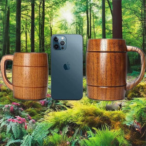 Tasses en bois rustiques avec texture naturelle, réutilisables, choix idéal pour les passionnés de vie durable et les organisateurs d'événements - Product Image 5