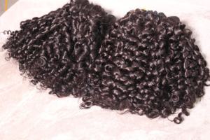 Curly Human Hair Bundles Natural Black Tight Curl Vietnamese Remy Unprocessed Virgin <b>Tangle</b>-Free No Shedding Machine Double Weft - Product Image 2