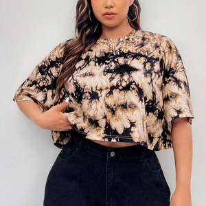 เสื้อยืดผู้หญิงลายมัดย้อมแบบกำหนดเอง เนื้อผ้านุ่ม น้ำหนักเบา สวมใส่สบาย ทันสมัย เหมาะสำหรับการขายปลีก - Product Image 6
