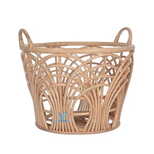 Panier de rangement écologique en bambou et rotin, design rustique, personnalisé, sûr, fait main, pour la décoration de la maison et la collecte du linge - Product Image 1