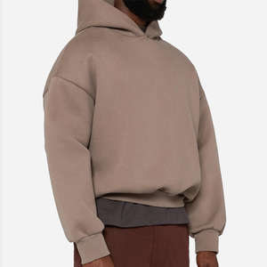 Sudadera con capucha de lujo recortada de algodón de 500 g/m², lisa, de corte holgado y hombros caídos - Product Image 3