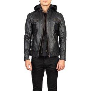 Chaqueta Acolchada de Cuero Vacuno Genuino para Hombre, de Alta Calidad, Personalizada, con Cierre, Tinte Liso, de Alta Gama, para Invierno, Tallas Grandes - Product Image 1