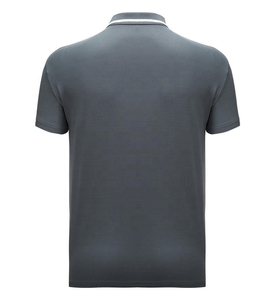 T-shirt décontracté pour homme en piqué de coton vert foncé à manches courtes, couleur unie, respirant, tricoté, avec logo imprimé numériquement sur le devant - Product Image 3