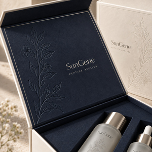 กล่องแม่เหล็กแบบกำหนดเอง SunGene Peptide Atelier สำหรับชุดผลิตภัณฑ์บำรุงผิวหน้าแบบเปปไทด์สามขวด - Product Image 3