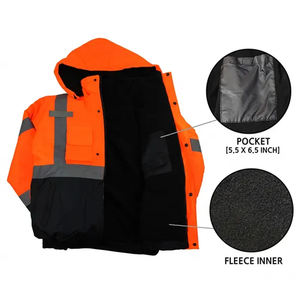 Uniformes de Seguridad con Etiqueta Personalizada, Chaqueta de Trabajo Resistente al Agua y al Viento, de Alta Visibilidad, con Reflectores - Product Image 6