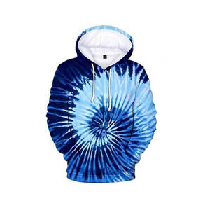 Ensemble de survêtement tie-dye bleu personnalisé, sweat-shirt à capuche et pantalon de jogging assortis, streetwear décontracté, ensemble sportswear deux pièces - Product Image 2