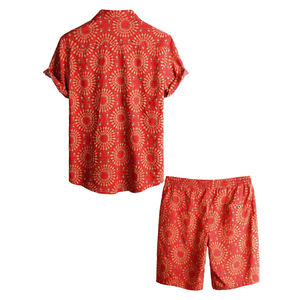 Ensemble 2 pièces streetwear homme tendance, sérigraphié et brodé sur mesure, t-shirt respirant à manches courtes et short en jersey pour l'été - Product Image 2