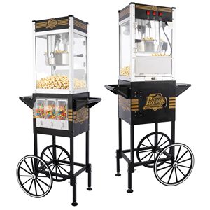 Máquina de Palomitas Comercial de 12oz con Carrito, 3 Botones de Control, 3 Cajas de Almacenamiento de Dulces, 3 Pla-110V, Usada - Product Image 2