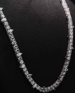 Moissanite Tennis <b>Necklace</b> Iced Out Silver Chain Luxury Sparkling Jewelry Elegant <b>Statement</b> <b>Necklace</b> For Women - Product Image 3
