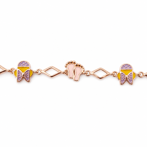 Bracelet en argent sterling 925 avec breloques papillon et éléphant, design géométrique à maillons polis, bijoux pour filles pour le quotidien et les fêtes - Product Image 3