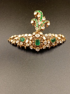 <b>Gold</b> Plated Silver Flower Brooch Peacock Design Emerald Cut Crystal Rhinestone Unisex Party Wedding Gift Jewelry - Product Image 5