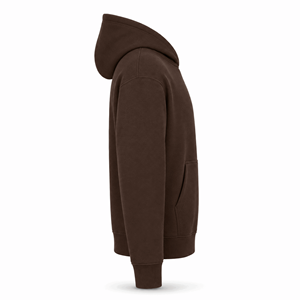 Sudadera con Capucha Premium Marrón Chocolate sin Cordones, de Algodón Grueso, Ajuste Regular, para Hombre y Unisex, de Felpa, Lisa, Estilo Urbano, con Bolsillo - Product Image 6