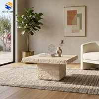 Table basse en marbre blanc de Carrare, table basse de luxe avec plateau en pierre pour villa, hôtel, maison, salon, décoration, table en marbre