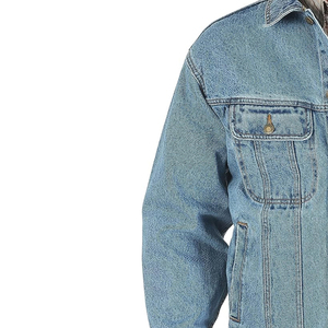 Veste en jean personnalisée pour homme, décontractée, 100% coton, col rabattu, délavage effet pierre, pour le travail et les loisirs en extérieur - Product Image 2