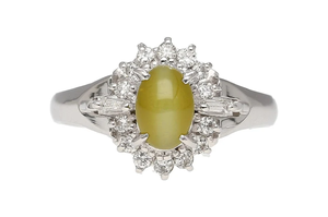 Bague vintage en citrine pour femme avec pavé de diamants, pierre précieuse ovale en forme de fleur, accessoires de bijoux de fiançailles - Product Image 2