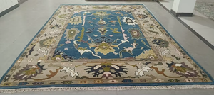 Persian Style Wool Polyester Area Rug Rectangle Non-Slip Hand Knotted Living Room Carpet with Floral Pattern and Rubber Backing - Product Image 4