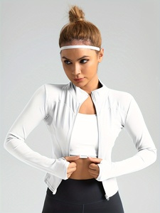 Fashion Yoga <b>Jacket</b> Womens Slim Athletic <b>Workout</b> Fitness Running <b>Jacket</b> Premium Activewear Custom Logo OEM ODM Private Label Who - Product Image 1