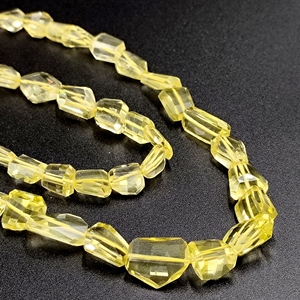 Perles de citrine naturelle jaunes taillées en baguette, haute qualité, pour la fabrication de colliers, marque RUHAN GEMS du Rajasthan, tailles variées - Product Image 4