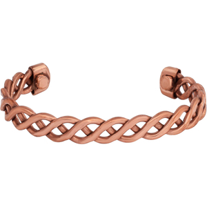 Elegante pulsera de terapia magnética de cobre puro para aliviar el dolor de la artritis, brazalete de joyería de salud trenzado de alambre retorcido unisex - Product Image 1