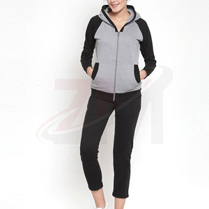 Women Maternity <b>Tracksuit</b> Hooded Full Sleeve Solid Color Zipper Front Casual Wear With Spring Season Spandex Cotton Mix - Product Image 2