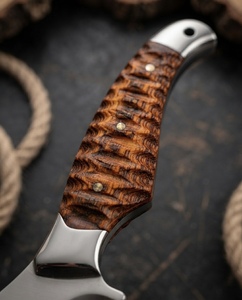 Wholesale Hand Forged Steel Fixed Blade Hunting <b>Knife</b> <b>Carved</b> Wood Handle Bulk OEM Custom Skinner <b>Knife</b> Manufacturer - Product Image 3