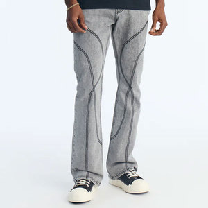 Jeans droits en denim SDL pour hommes, de haute qualité, avec logo personnalisé, délavage usé, taille mi-haute, style décontracté et urbain - Fabricant OEM - Product Image 3