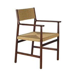 Sillón Contemporáneo de Madera de Teca con Asiento de Cuerda Natural Tejida, Muebles de Comedor Elegantes para Hostelería - Product Image 4