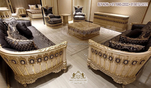 Juego de sofá moderno tallado doble de aspecto francés para el hogar, muebles de sala de estar de estilo europeo tallados a mano para el hogar americano - Product Image 6