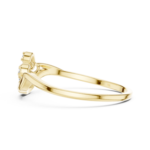 Anillos de oro macizo de 14k para mujer con diseño de hoja de Aries Jewel, minimalistas, con diamantes de corte redondo, para compromiso, aniversario, boda. - Product Image 2