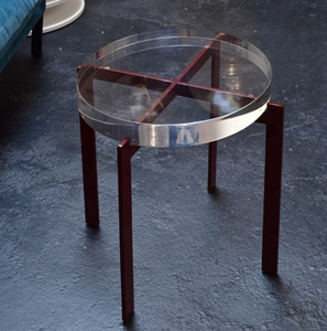 Mesa de Centro Redonda de Lujo Dorada para Sala de Estar, Mueble Pequeño para Café con Base de Metal Dorado y Vidrio - Product Image 3