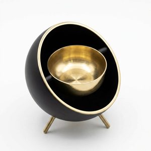 Portavelas de Latón Negro Mate Duradero de 12.5 cm con Espejo, Corte Angular, Decoración para el Hogar, Hotel, Boda, Mesa, Regalo, WB Inc. - Product Image 3
